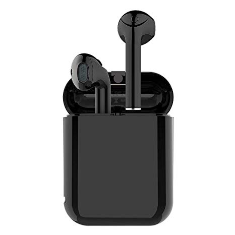 Wireless Bluetooth Earbuds 5.0 in-Ear Sports Headphones Stereo Sweatproof Earphones with Charging Case Compatible with Android/iPhone (Black)