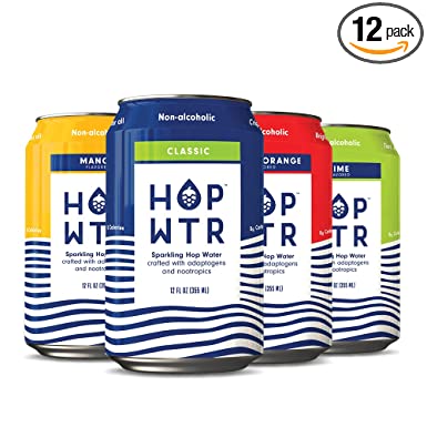 HOP WTR - Sparkling Hop Water - Variety Pack (12 Pack) - NA Beer, No Calories or Sugar, Low Carb, With Adaptogens and Nootropics for Added Benefits (12 oz Cans)