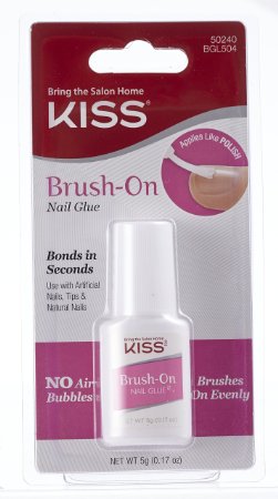 Kiss Products Brush-On Nail Glue, 0.05 Pound