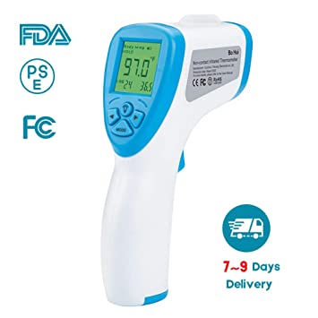 Digital Forehead Thermometer Adults - Professional Precision Digital Infrared Thermometer with Fever Alarm-Fever Thermometer Non-Contact for Baby Kids and Adults Surface(No Batteries)