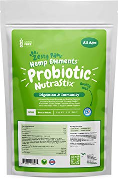 Zesty Paws Probiotic Dental Sticks for Dogs - with Hemp, Sweet Potato, Bone Broth & Ginger - Dog Teeth Cleaning & Tartar Control Treats with Digestive Probiotics - Helps with Gas, Bloating & Diarrhea