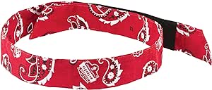 Ergodyne Chill Its 6705 Cooling Bandana, Evaporative Polymer Crystals for Cooling Relief, Quick and Secure Fit, Red Western