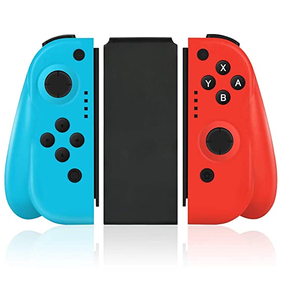 Wireless Joy Con Controller for Switch, YIKESHU NS Switch Joy Pad Controllers Replacement Joy Con with Redesigned Ergonomic Hand Grip Comfortable Handheld Gamepad Joy-Con Remote(Plug & Play)