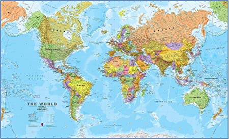 Maps International - World Map - Front Sheet Lamination - 118.9cm (w) x 84.1cm (h)