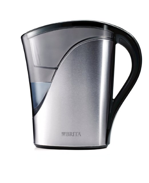 Brita 8 Cup Stainless Steel Water Pitcher with 1 Filter, BPA Free