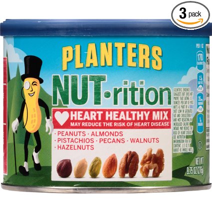 Planters NUT-rition Heart Healthy Mix, 9.75-oz. Cans (Pack of 3)