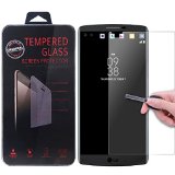 LG V10 Screen Protector Akimoom LG V10 Glass Screen Protector - Tempered Glass Worlds Thinnest Ballistics Glass 99 Touch-screen AccurateBumps Drops ScrapesLifetime No-Hassle Warranty