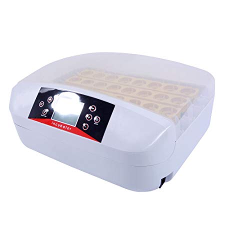 Z ZTDM 32 Eggs Automatic Turning Egg Incubator Digital Temperature Control Poultry Hatcher Chicken Brooder (32 Eggs)