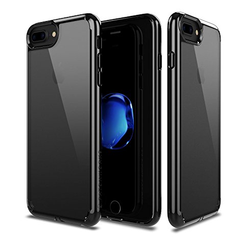 Patchworks Pure Shield Case for iPhone 7 Plus / 6s Plus / 6 Plus in Black - Slim Fit Crystal Clear Transparent Protective Cover Case