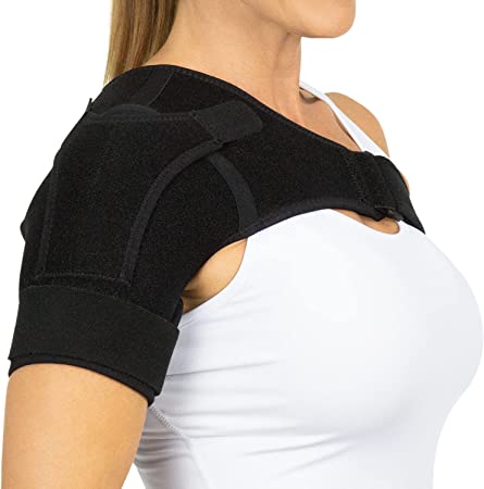 Vive Shoulder Stability Brace - Injury Recovery Compression Support Sleeve - for Rotator Cuff Injuries, Arthritis, Sprain, Dislocation, PT - Targeted Inflammation Pain Relief - Adjustable Arm Wrap