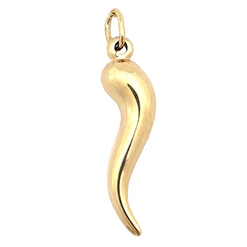 Beauniq 14k Yellow Gold 24mm Italian Horn Pendant