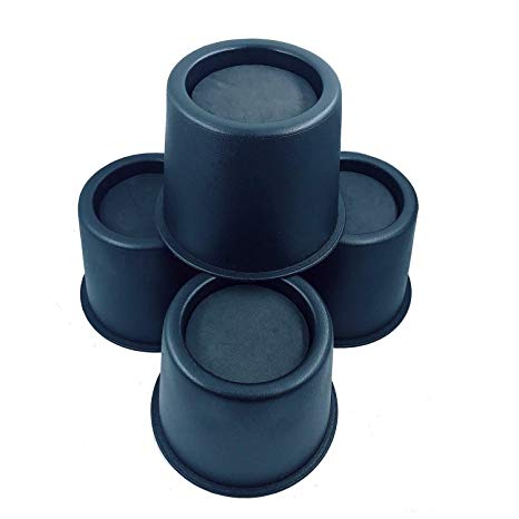 BTSD-home Round Circular Bed Risers Table Risers Furniture Risers Lifts Height of 3 inch Heavy Duty Set of 4 Pieces (Black)