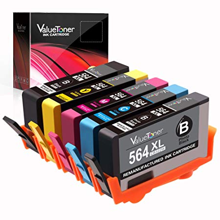 Valuetoner 564XL Remanufactured Ink Cartridges for HP 564 XL for HP Officejet 4620, Photosmart 5520 6520 7520 6515 5514 C410, Deskjet 3520 3522 Printer, 5 Pack (Black/Cyan/Magenta/Yellow/Photo Black)