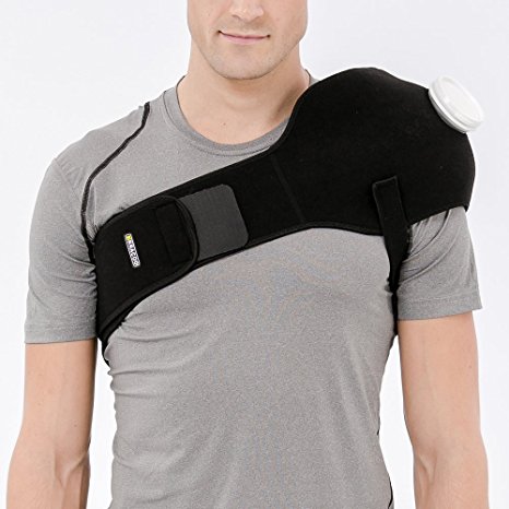 Bracoo Advanced Thermal Therapy Wrap,Hot or Cold Pack for Shoulder,Back,and Abdominal Pain with 6" Ice Bag