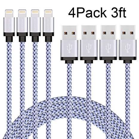 iPhone Charger,Lightning Cable Charging Syncing Cord Charger Cable Compatilble with iPhone XR XS XS Max X 8 8 Plus 7 7 Plus 6 6s Plus SE 5 5s 5c and more (W)