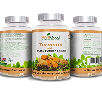Organic Turmeric with Black Pepper Extract Bioperine for greater absorption | 90 veggie capsules | Additive free! | Natural Piperine and Curcumin | Natures Best Anti Inflammatory (90 x 500mg)