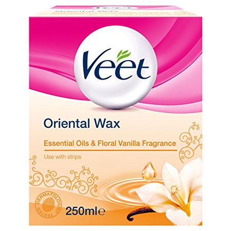 Veet Essential Oils and Floral Vanilla Warm Wax Microwavable Jar, 250 ml