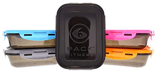 6 Pack Fitness Sure Seal Containers 20oz Variety Set of 5