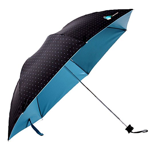 Migobi Ultralight Folding Polka Dots 40inch Sun/Rain Umbrella UPF50  Anti UV Parasol