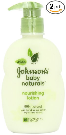 Johnson's Natural Nourishing Baby Lotion, 9 Ounce (Pack of 2)