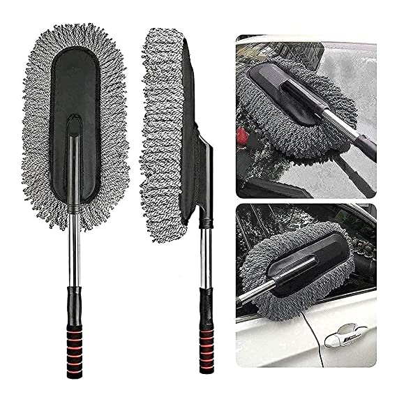 Hape Microfiber Flexible Duster Car Wash | Car Cleaning Accessories | Microfiber | Brushes | Dry/Wet Home, Kitchen, Cleaning Brush with Expandable Handle PROXISM Furnished All (Grey)