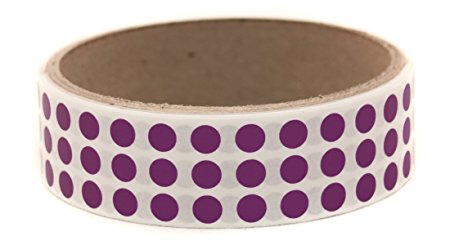 Purple, 1/4" Color Coding Dot Labels w/ Permanent Adhesive | 1,000 - 0.25 inch Circle Stickers per Roll