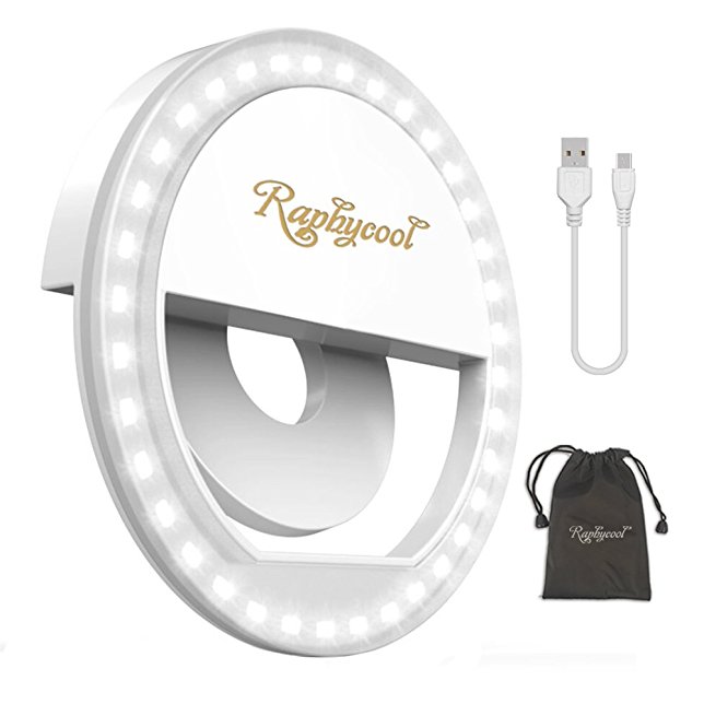 Selfie Light, RC Selfie Ring Light for iPhone, Ring Light for Phone, Circle Light Clip on iPhone Sansung Galaxy HuaWei iPad Photography Camera Video, White