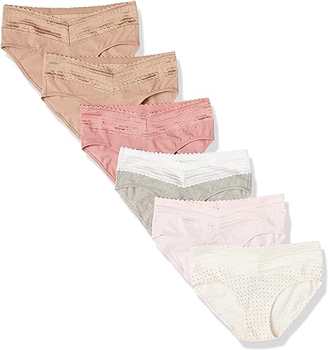 Warner's Women's Blissful Benefits Dig-Free Comfort Waist with Lace Cotton Hipster 6-Pack Ru2266w