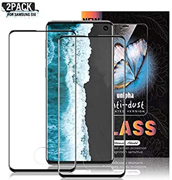 Soluo [2 Pack] Galaxy S10 Screen Protector,Full Coverage Tempered Glass [3D Curved] [Anti-Scratch] [High Definition] Tempered Glass Screen Protector Suitable for Galaxy S10