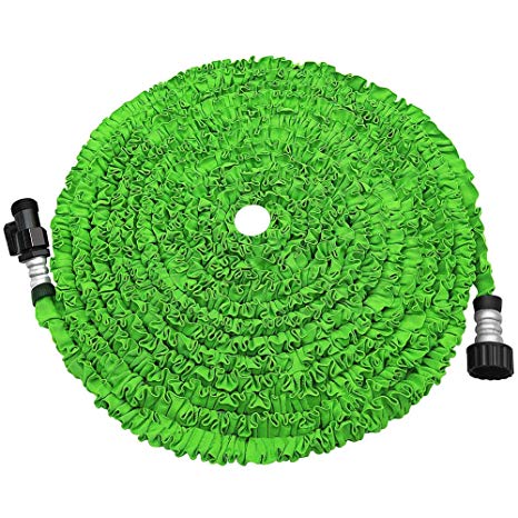 KLAREN Expandable Garden Hose, 25ft Strongest Expanding Garden Hose on The Market with Triple Layer Latex Core & Latest Improved Extra Strength Fabric Protection for All Your Watering Needs(Green)