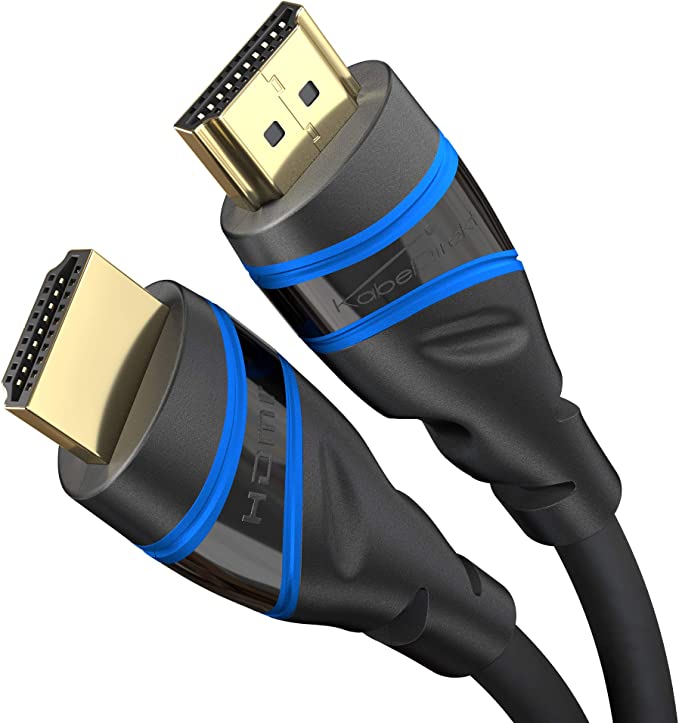 KabelDirekt – 2m – 8K HDMI 2.1 Ultra High Speed HDMI Cable, Certified (48G, 8K@60Hz, Latest Standard, Officially Licensed/Tested for Optimal Quality, Perfect for PS5/Xbox/Switch, Blue/Black), 1271