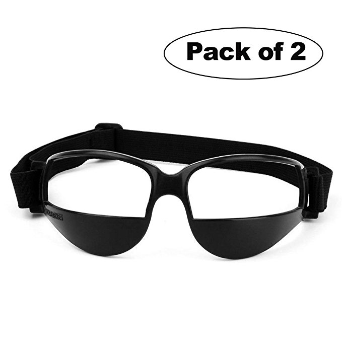 EMPHY 2 Packs Sports Dribble Goggles for Basketball Training Aid - Great for Improve Dribbling Skill, Handling Skills, Black (2 Packs)