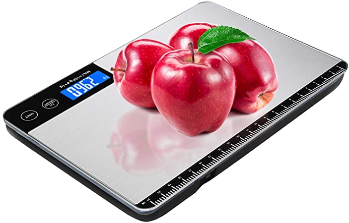 Food Scale,Kitchen Scale Weight Grams and Oz（accuracy 1g/0.1oz-33lbs Capacity),Professional Digital Kitchen Scale with Touch-Screen LCD Backlit Display(AAA Battery)