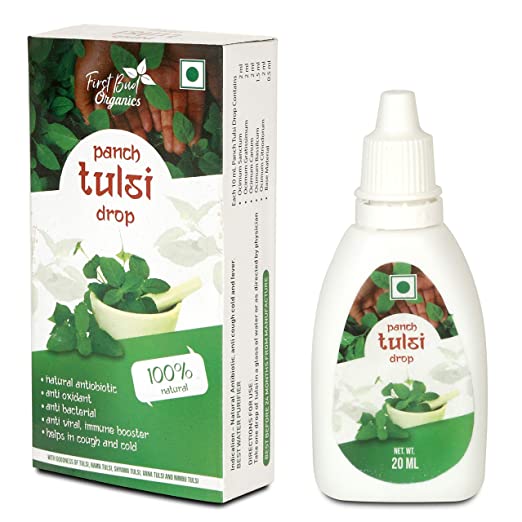 First Bud Organics Tulsi Drop - 20 ml (Pack of 2) - Skin Detox l Tulsi drops for Health | Immunity Booster