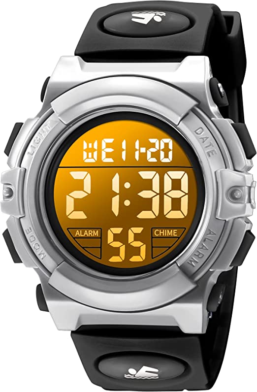 Kids Watch,Boys Watch for 3-15 Year Old Boys,Digital Sport Outdoor Multifunctional Chronograph LED 50 M Waterproof Alarm Calendar Analog Watch for Children with Silicone Band