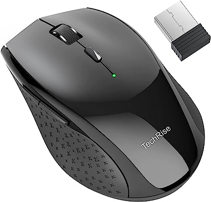 TechRise Wireless Mouse for Laptop, Computer Mouse with 4800 DPI, 30 Months Battery Life, Cordless Mouse Compatible with Android/Windows/Linux, USB Mouse for Laptop PC Desktop