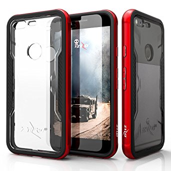 Google Pixel Case, Zizo [Shock Series] w/ FREE [Google Pixel Screen Protector] Crystal Clear [Military Grade DropTested] Aluminum Metal Bumper