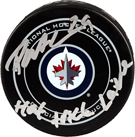 Patrik Laine Winnipeg Jets Autographed Official Game Puck with Hat Trick Laine Inscription - Fanatics Authentic Certified