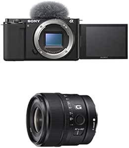 Sony Alpha ZV-E10 - APS-C Interchangeable Lens Mirrorless Vlog Camera - Black w/E 15mm F1.4 G APS-C Large-Aperture Wide-Angle G Lens