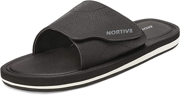 NORTIV 8 Men’s Slide Sandals Comfort Lightweight Beach Shoes