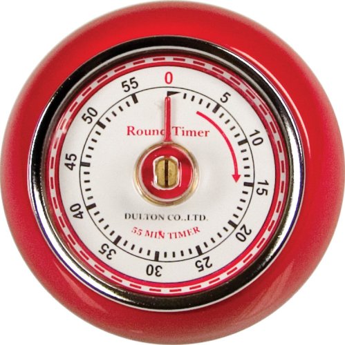 Fox Run Retro Kitchen Timer with Magnet, Red