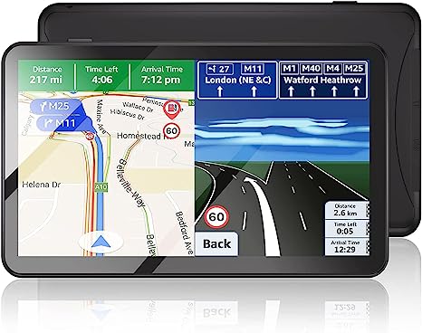 GPS Navigation for Cars,Motorhome 2.5D Touchscreen 7inch，2023 US Maps, Free Lifetime Updates, GPS Navigator Truck Lorry HGV Motorhome, Postcode, Speed Camera Alert, Lane Guidance Assist, POI