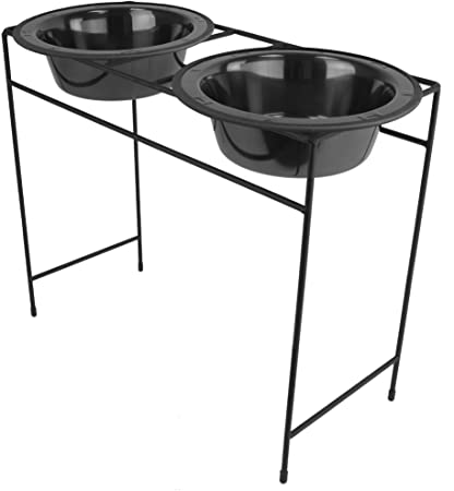 Platinum Pets Modern Double Diner Feeder with Stainless Steel Dog Bowls, X-Large