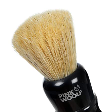 Pink Woolf Boar Hair Bristles Shaving Brush (Black Handle)