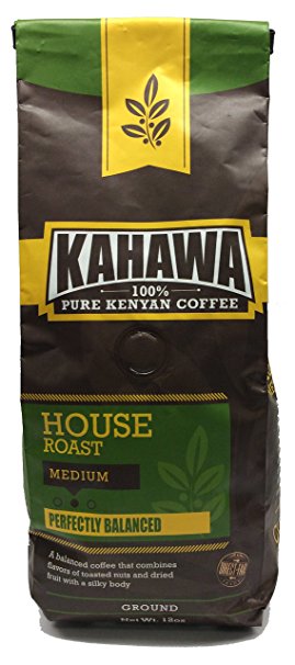 KAHAWA Kenya Coffee, Medium Roast, Ground Coffee, 100% Arabica Coffee, Kenya AA, Specialty Coffee, Premium Coffee, Single Origin, Direct Fair Trade, 12 Ounce