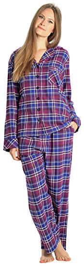 EVERDREAM Sleepwear Womens Flannel Pajamas, Long 100% Cotton PJ Set