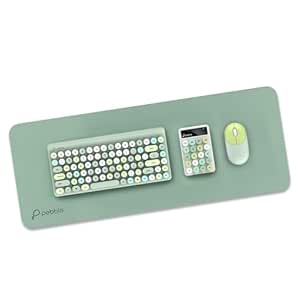 Pebble Digit003 4-in-1 Wireless Keyboard Combo: Keyboard, Mouse, Deskmat, Numeric Pad - POP Retro Keys, Round Keycaps,2.4 GHz Wireless, Intelligent Auto-Sleep, Dedicated Number Pad (Green)