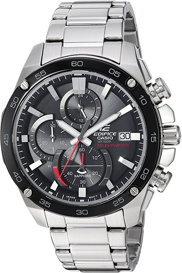 Casio Men's Edifice Quartz Watch with Stainless-Steel Strap, Silver, 21.8 (Model: EFS-S500DB-1AVCR)