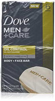 Dove Men Care Body and Face Bar, Oil Control, 4 Ounce, 6 Bars (Pack of 2) 12 Bars Total