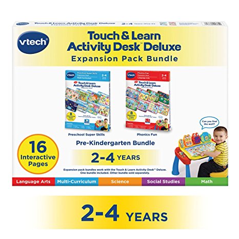 VTech Touch and Learn Activity Desk Deluxe 2-in-1 Preschool Bundle Expansion Pack for Age 2-4